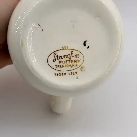 Vintage Stangl Pottery Ceramic Creamer Tiger Lily Yellow Brown 4" USA - Picture 6 of 8